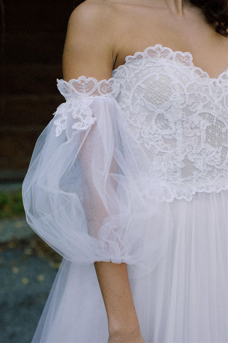 abito da sposa romantico in pizzo e tulle abito da sposa in pizzo