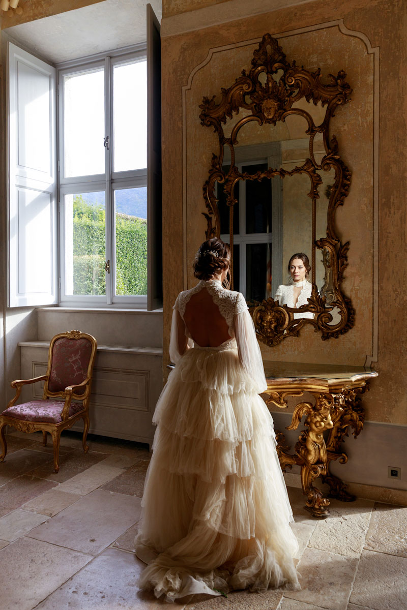 abito da sposa in tulle di seta Talea Couture