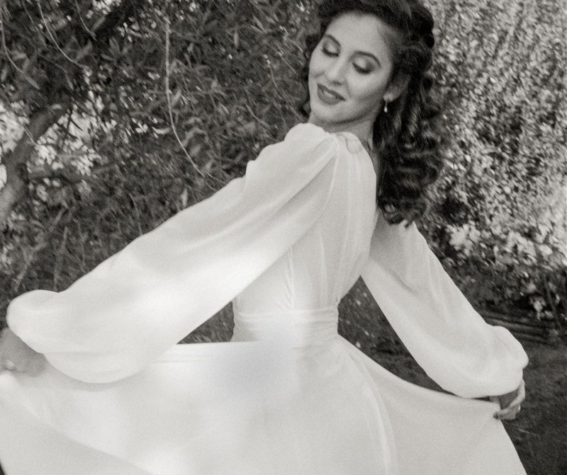 abito da sposa poetico in georgette