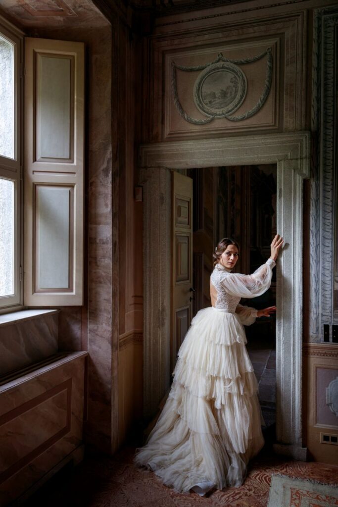 abito da sposa in tulle di seta