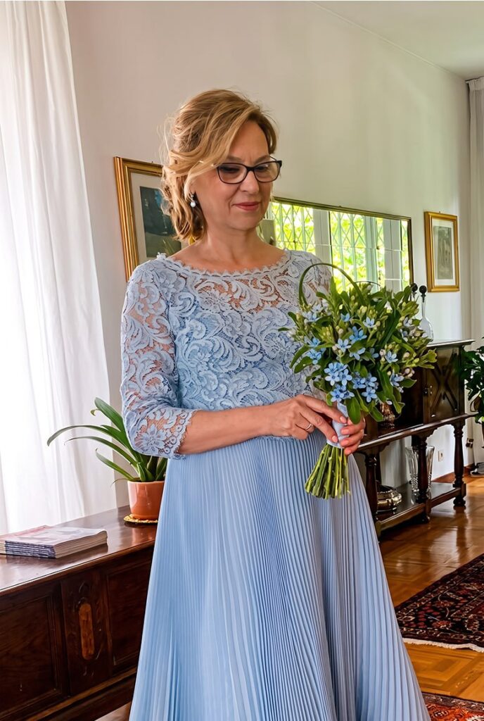 abito da sposa azzurro